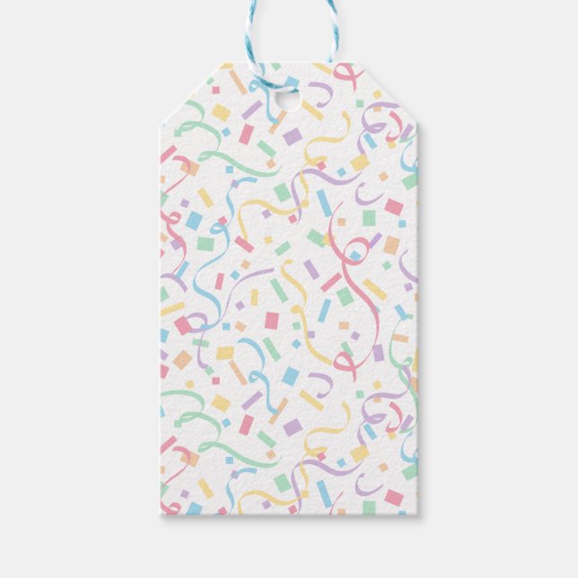 Confetti Pastels (Überraschung) Geschenkanhänger (Vorderseite)