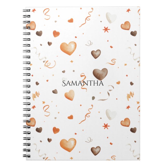 Confetti Peach Chocolate Hearts Notizblock (Vorderseite)