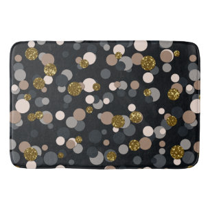 Confetti Peach, Maple, Grau und Gold Glitzer Badematte
