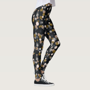 Confetti Peach, Maple, Grau und Gold Glitzer Leggings