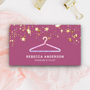 Confetti Pink Bekleidung Hanger Fashion Stylist Visitenkarte