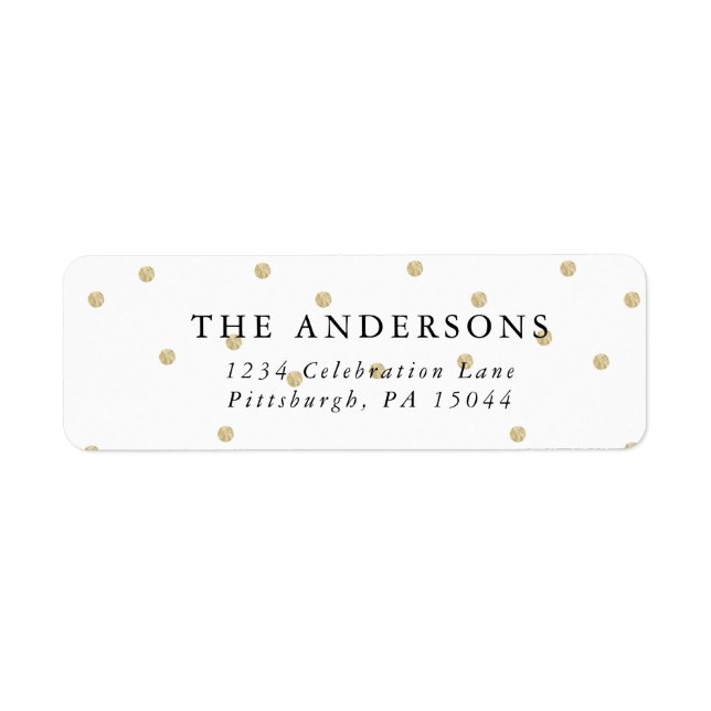 Confetti Polka Dot Holiday Address Label (Vorne)