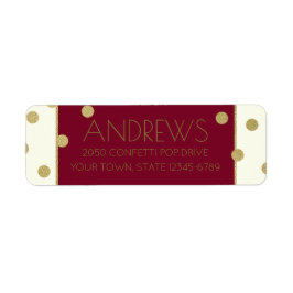 Confetti Pop Burgundy und Goldadresse