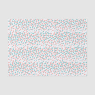 Confetti punktiert korallenrotes aquamarines seidenpapier