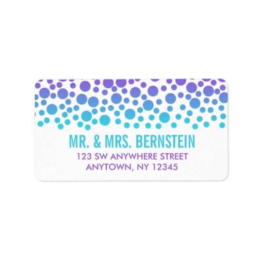 Confetti punktiert lila aquamarine Adresse Adressaufkleber