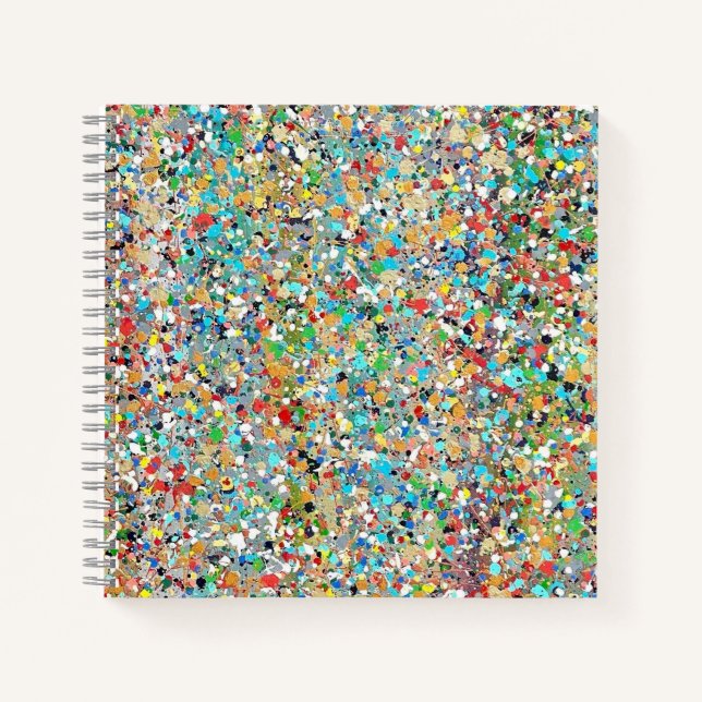 Confetti-Quadrat-Notebook Notizbuch (Vorderseite)