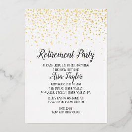 Confetti Retirement Party Gold Folieneinladung