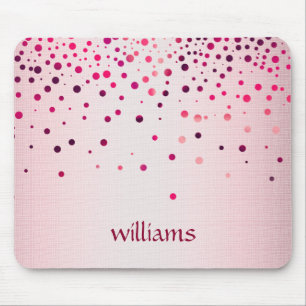 Confetti-rosa LeinenGlitzer-Girly Punkte Mousepad