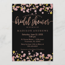 Confetti Rose Gold Bridal Dusche Einladung