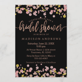 Confetti Rose Gold Bridal Dusche Einladung
