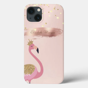Confetti, Rose Gold Pinselstriche Pink Flamingos Case-Mate iPhone Hülle