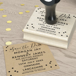 Confetti Save the Date DIY Wedding Rubber Briefmar Gummistempel
