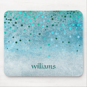Confetti Sea Blue Beach Glitzer Girly Dots Mousepad