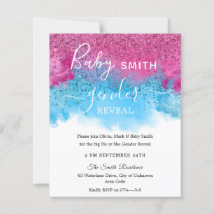 Confetti Smoke Baby Gender Offenlegung Einladung