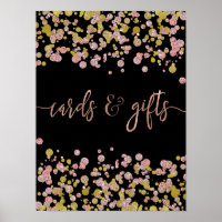 Confetti Sparkle Rose Gold Wedding Cards & Gifts