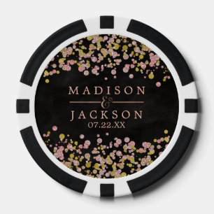 Confetti Sparkle Shine Rose Gold Gastgeschenk Hoch Pokerchips