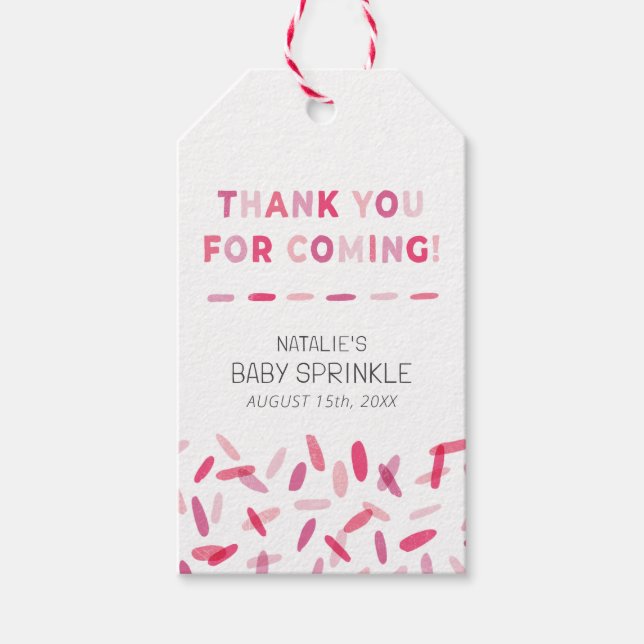 Confetti Sprinkles Baby Girl Sprinkle Gefallen Geschenkanhänger (Vorderseite)