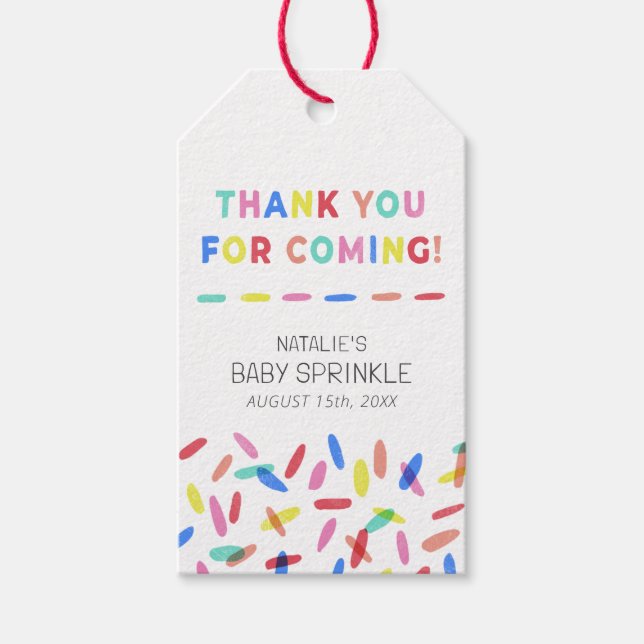 Confetti Sprinkles Baby Sprinkle Favor Geschenk Ta Geschenkanhänger (Vorderseite)