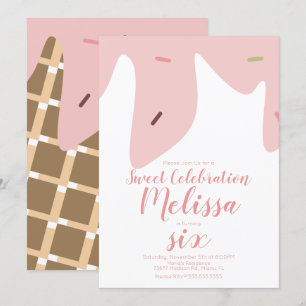 Confetti Sprinkles Tropfsteinmuster aus Eiscreme Einladung