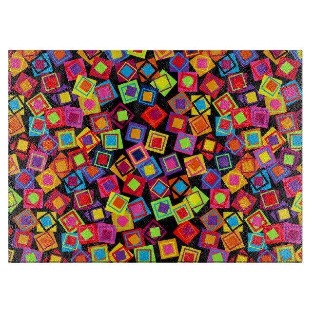 Confetti Squares Schneidebrett (Vorderseite)