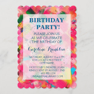 Confetti Storm Invitations d'anniversaire à l'art