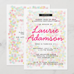 Confetti Surprise Anniversaire Invitations