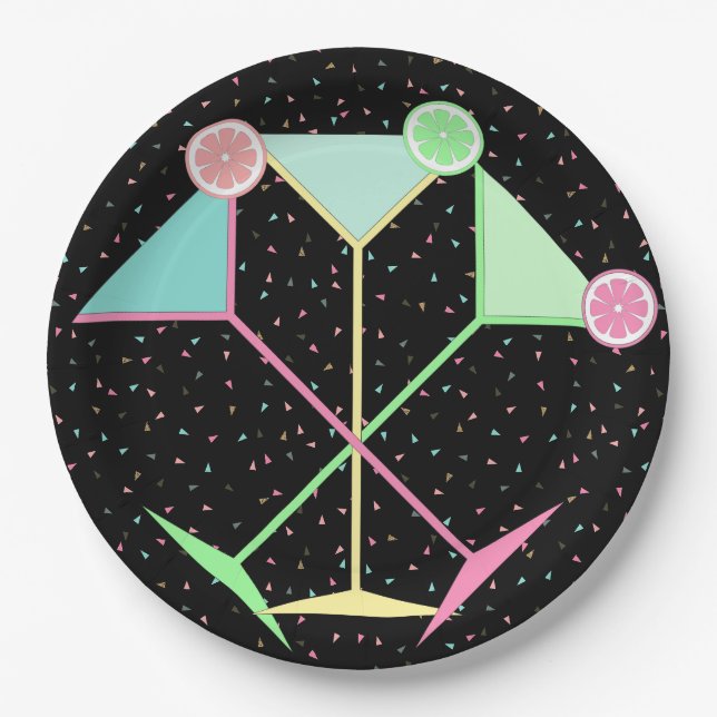 Confetti-Teller, Martini-Teller, PapierTeller (Vorderseite)