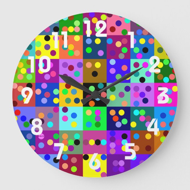 Confetti Wall Clock Große Wanduhr (Vorderseite)