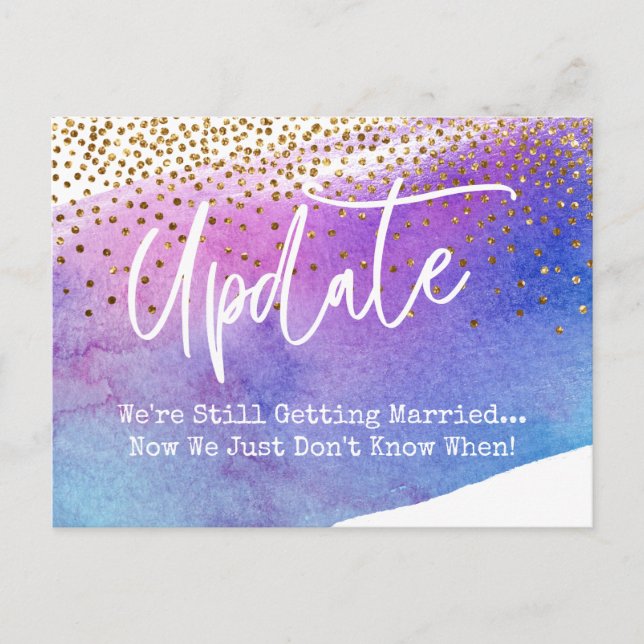 Confetti & Watercolor - Hochzeitsaktualisierung ve Postkarte (Vorderseite)
