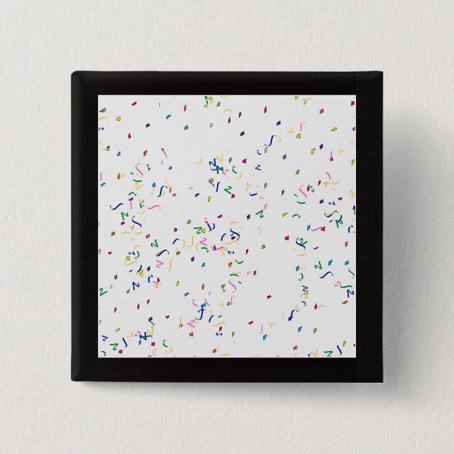 Confetti White Background Button (Vorderseite)