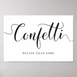 Confetti-Zeichen für Hochzeiten. Nimm dir bitte et Poster