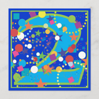 Confetti-Zirkus-2. Geburtstags-Party Einladung