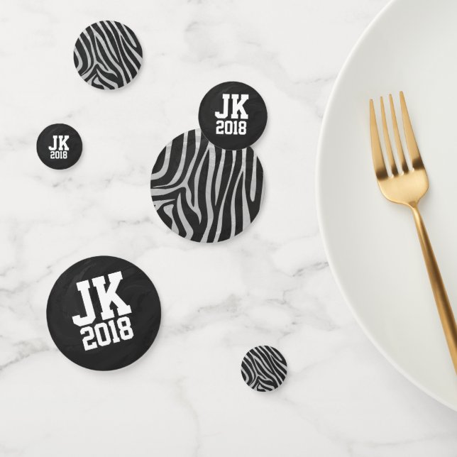 Confettis 11sur12 points Zebra personnalisés (Groupe)