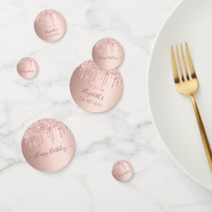 Confettis 21e anniversaire rose parties scintillant or goutt