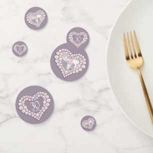 Confettis 30e anniversaire de la mariage perle photo coeur