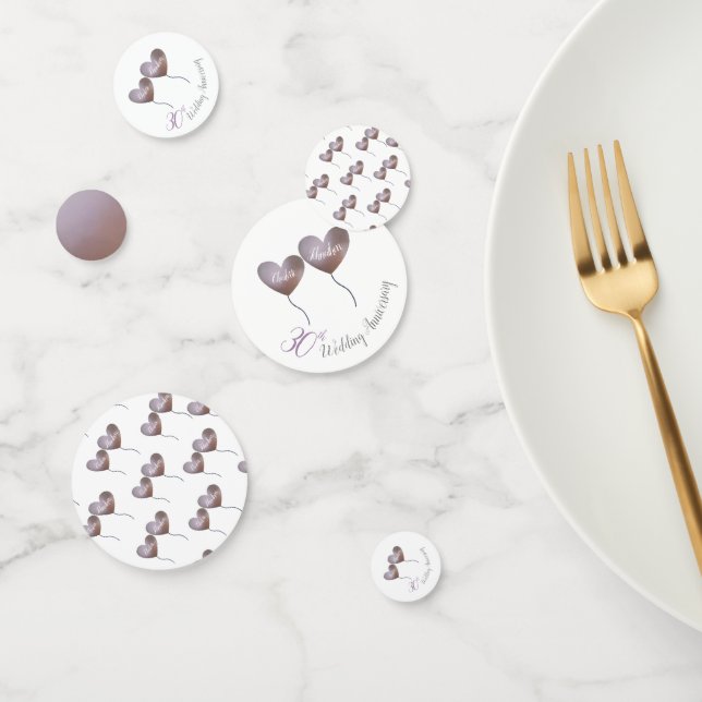 Confettis 30e anniversaire du mariage Pearl ballons violets (Groupe)