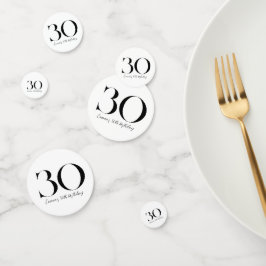 Confettis 30e anniversaire Noir et blanc