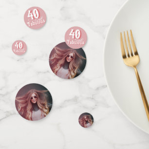 Confettis 40 et Fabulous Pink Photo 40e anniversaire