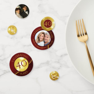 Confettis 40e anniversaire du Mariage Photo Ruby Gold Custom