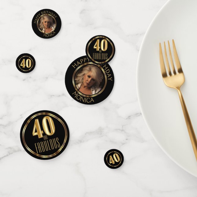 Confettis 40e anniversaire fabuleux - Noir et Or (Groupe)