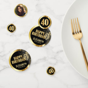 Confettis 40e anniversaire - Noir et Or - Photo