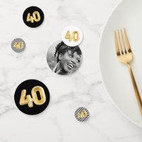 40e anniversaire Photo Black White Gold Party Conf