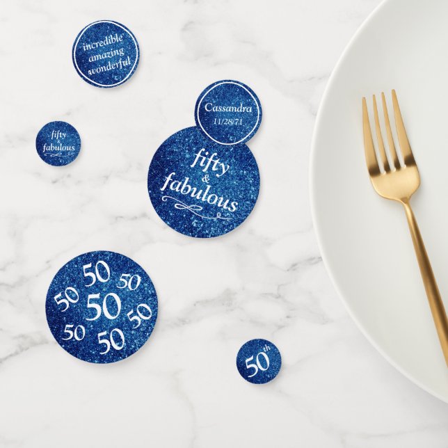 Confettis 50 Et Fabuleux Tableau Parties scintillant Bleue (Groupe)
