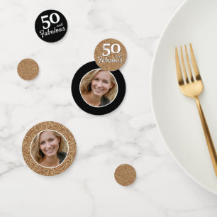 Confettis 50 et Fabulous Gold Parties scintillant Photo 50e