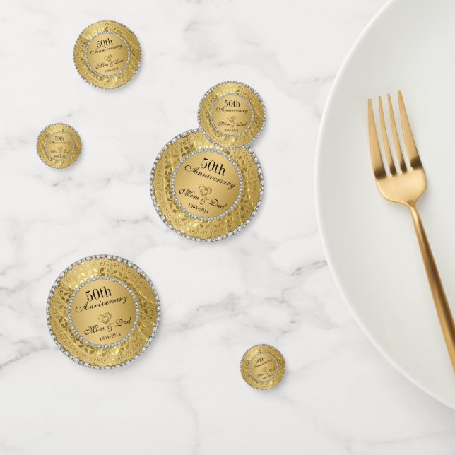 Confettis 50e anniversaire du Mariage Diamonds and Gold (Groupe)