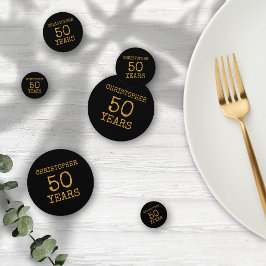 Confettis 50e anniversaire Légendaire Black Gold Retro