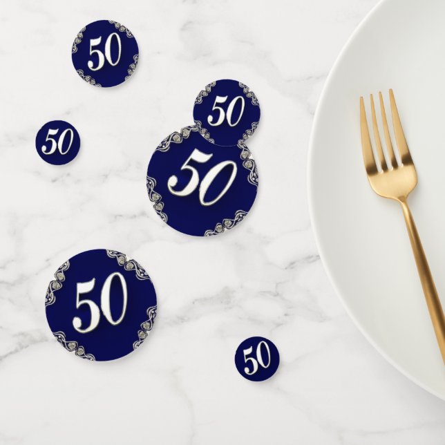 Confettis 50e anniversaire ou anniversaire Regal Silver Blue (Groupe)