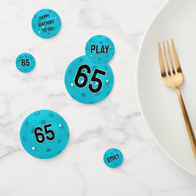 Confettis 65e anniversaire Aqua Blue Pickleball (Groupe)