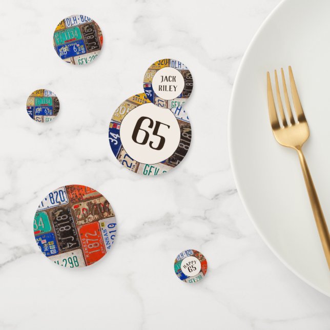 Confettis 65e Anniversaire de licence Rétro (Groupe)