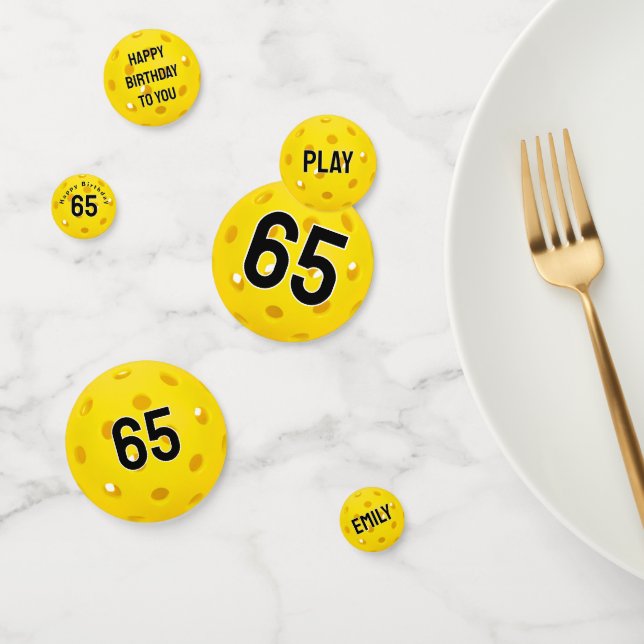 Confettis 65e anniversaire Pickleball Jaune (Groupe)